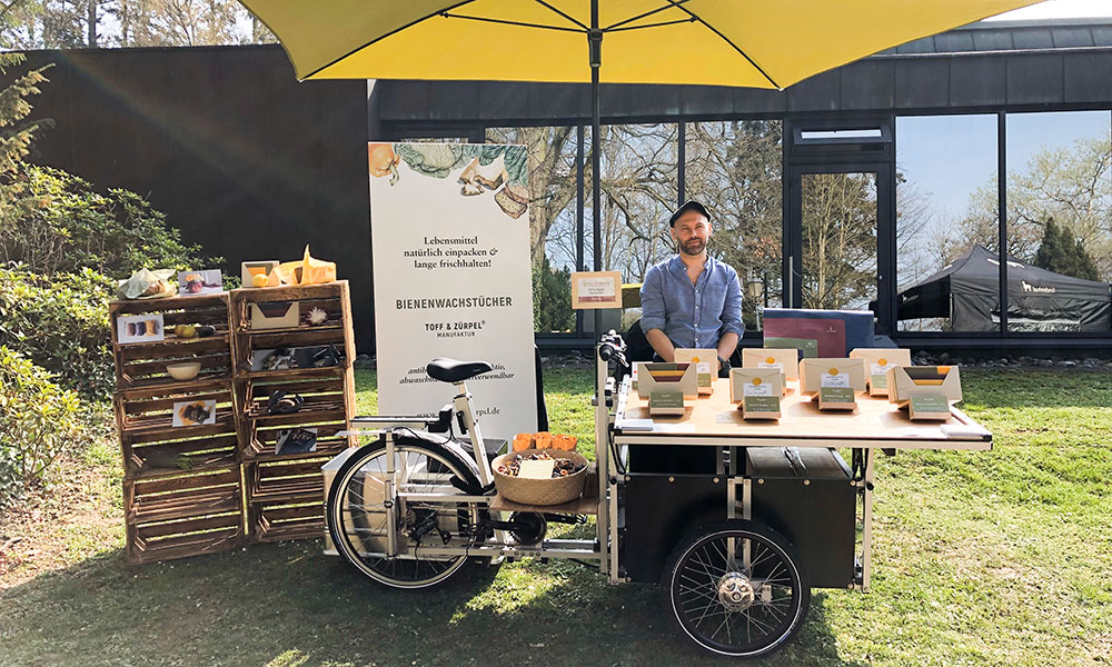 Buy beeswax wraps at the market stall