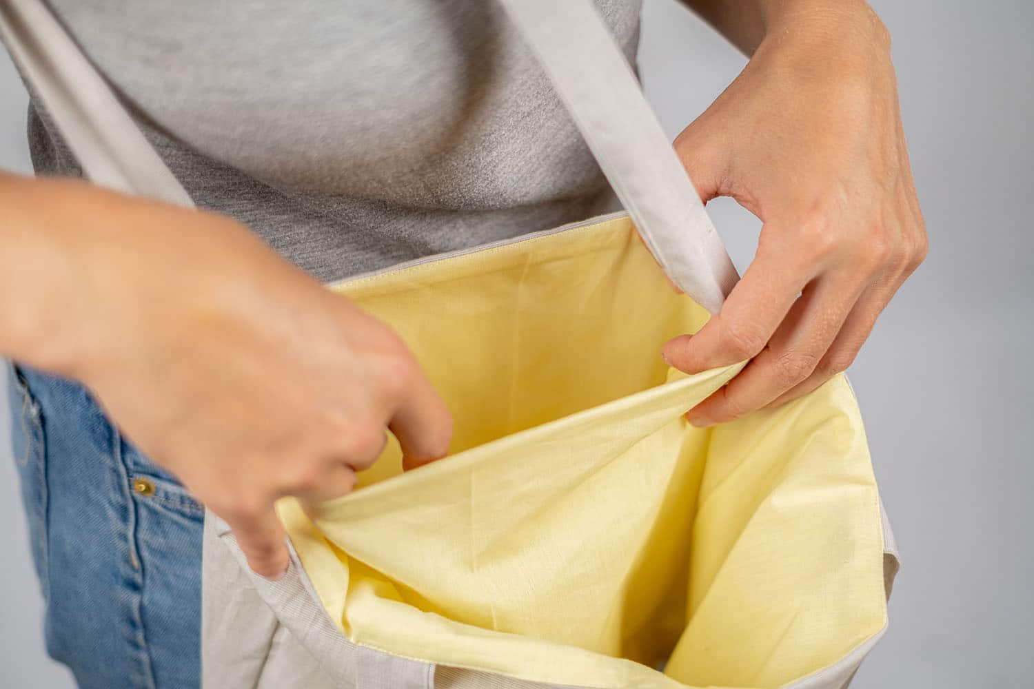 Bio-Baumwolltasche mit Außen- & Innentasche