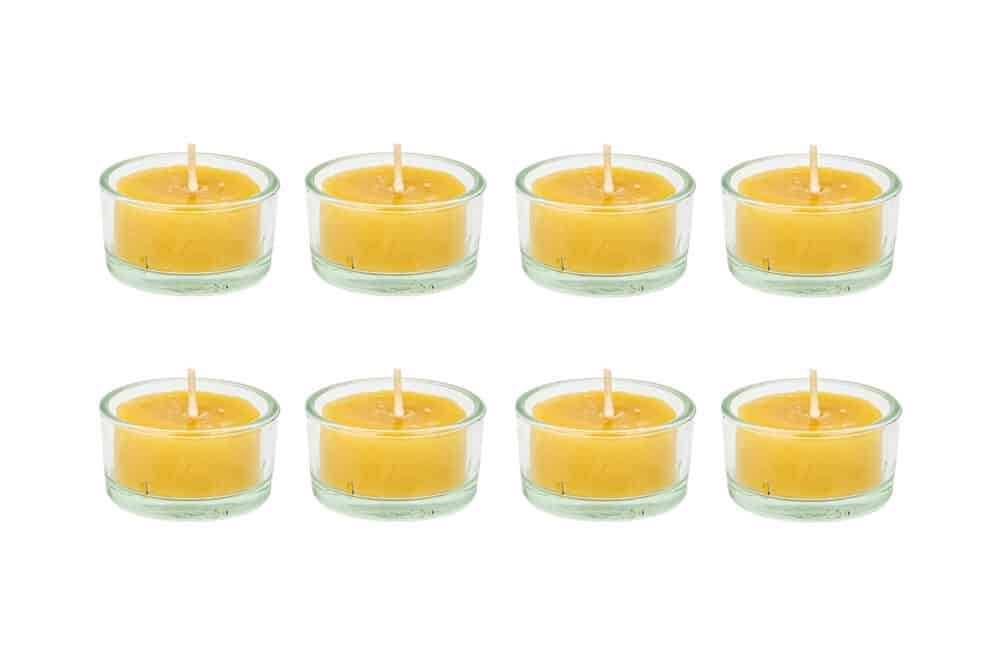 Weck Teelichtglas 8er Set mit Bienenwachs Teelicht