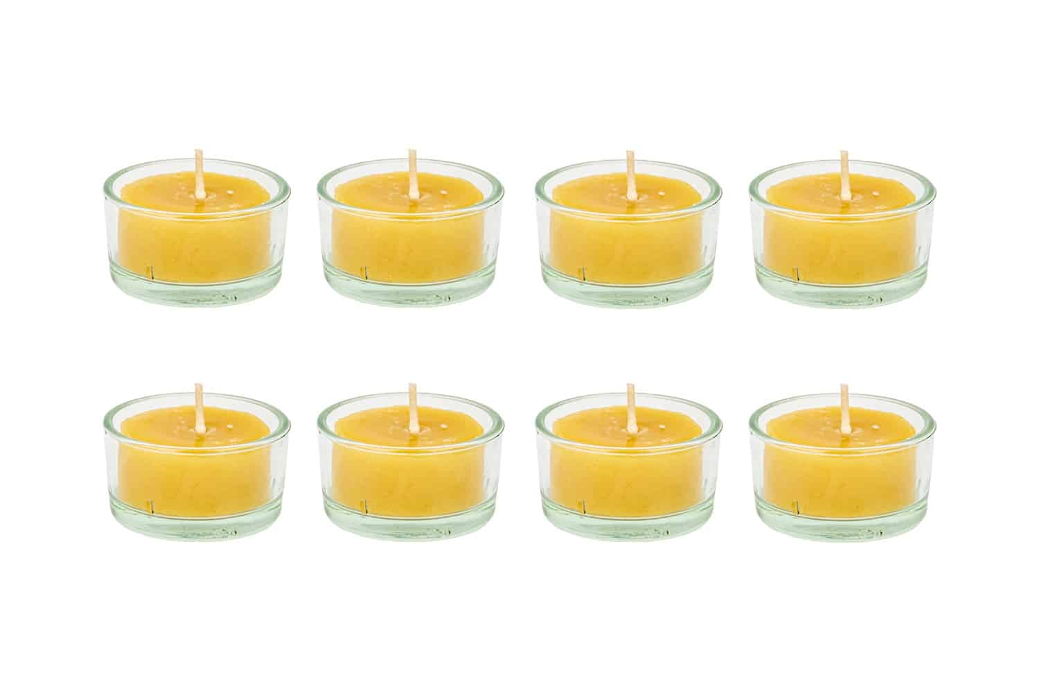 Weck Teelichtglas 8er Set mit Bienenwachs Teelicht