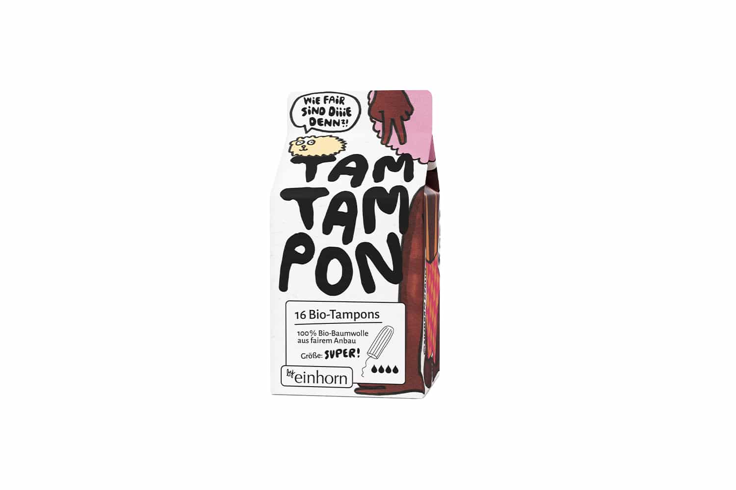 einhorn Tampons aus Bio-Baumwolle "TamTampons Super" 16 Stück