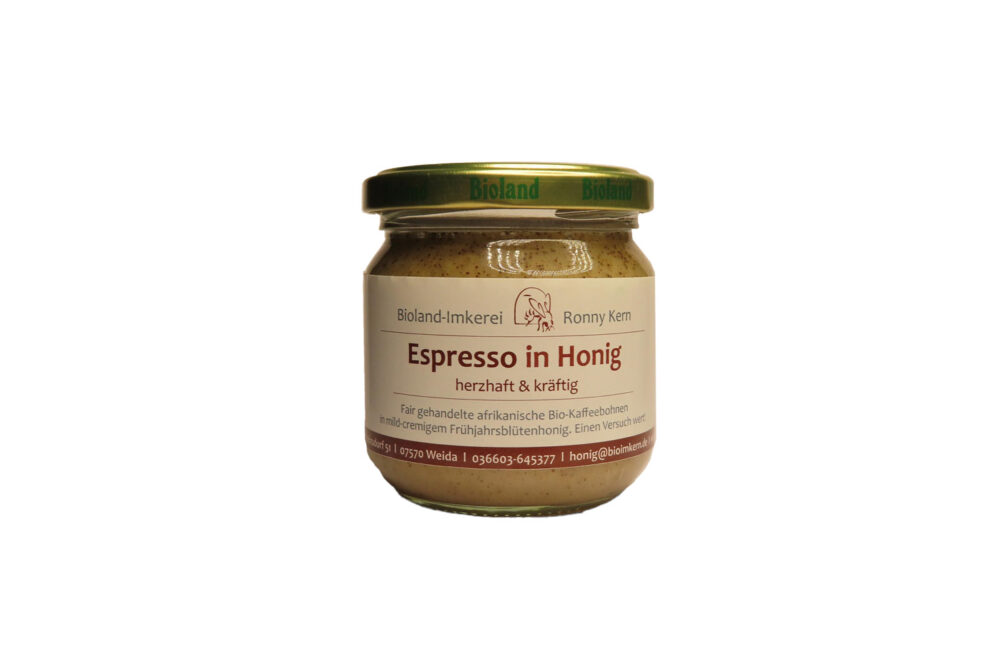 Espresso in Honig Bioland Imkerei Kern 250g