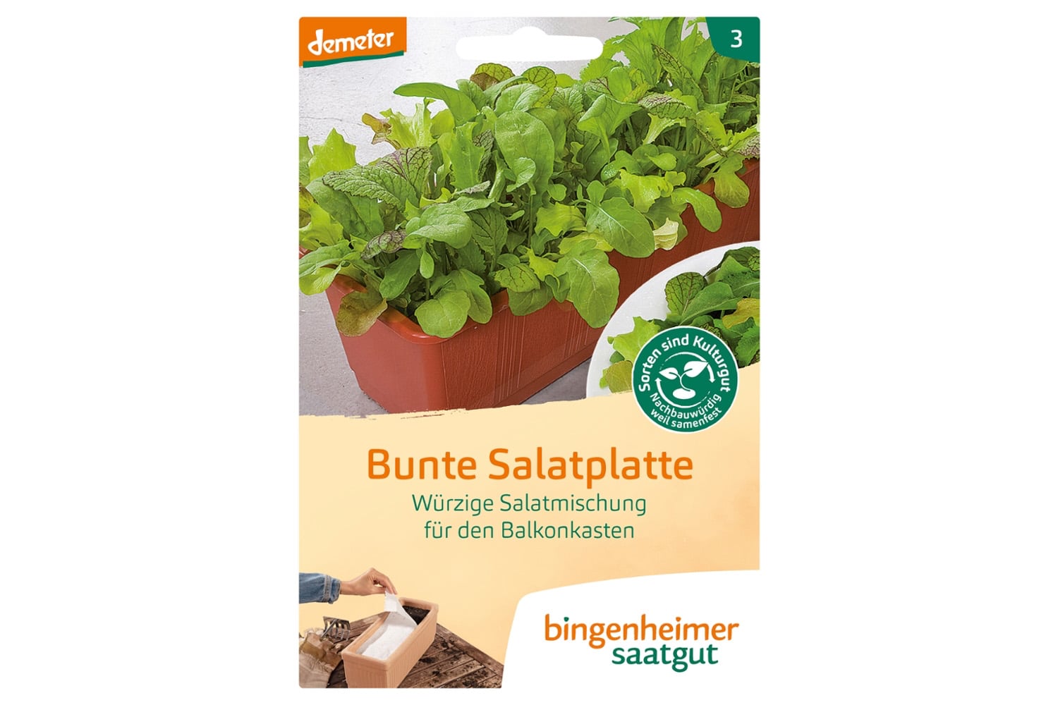 Salatmischung für den Balkon Bio Saatgut Bunte Salatplatte