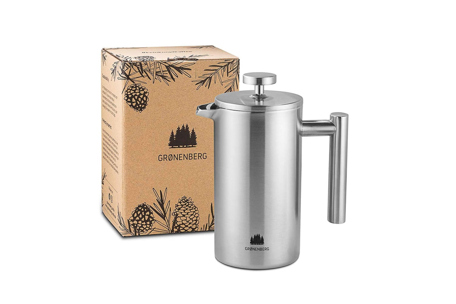 Thermo Frenchpress 1 Liter aus Edelstahl inkl. Ersatzfilter