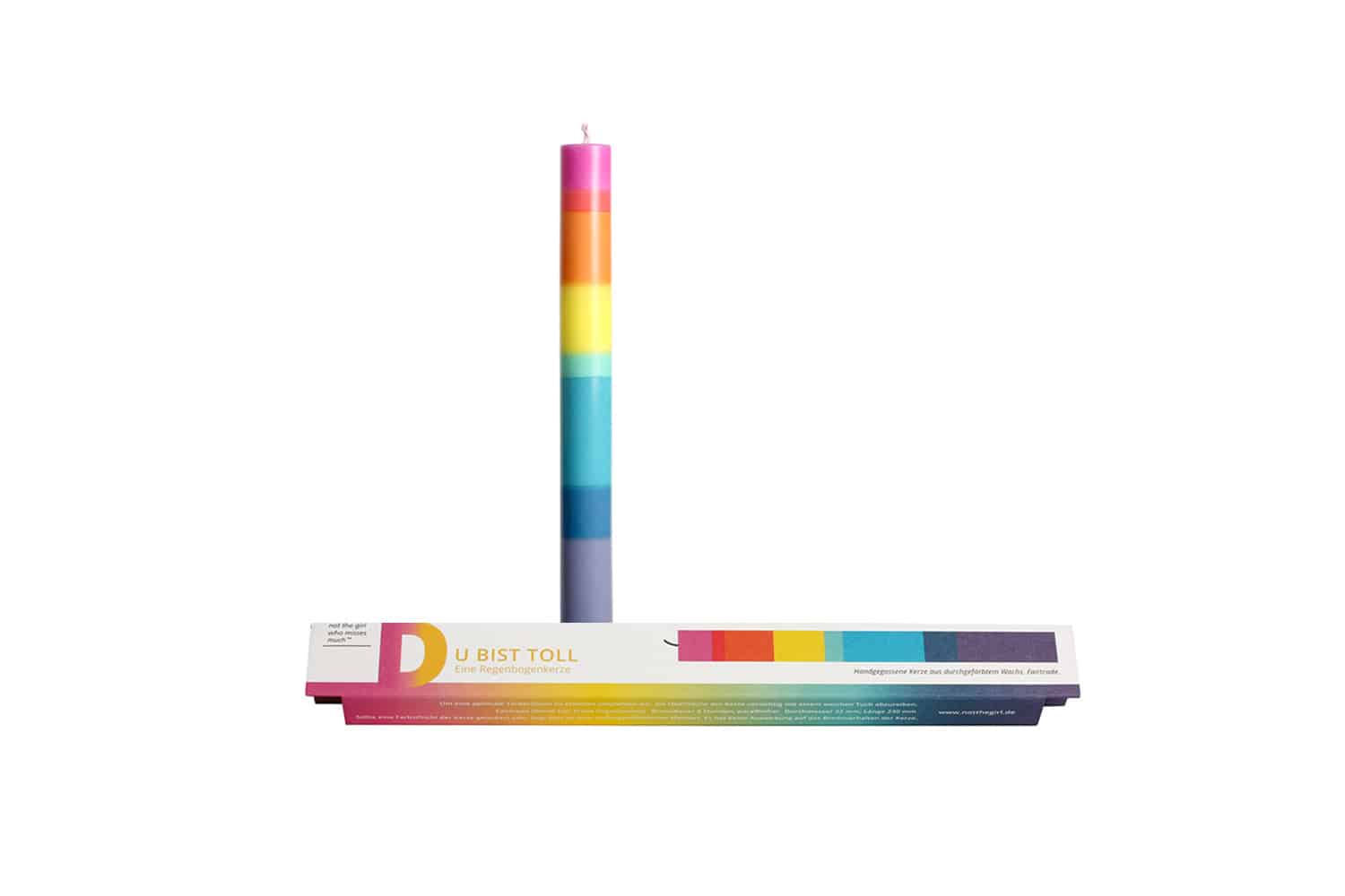 Regenbogenkerze Du bist toll