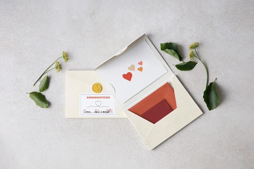 Bienenwachstücher Set Small & Medium Geschenk von Herzen