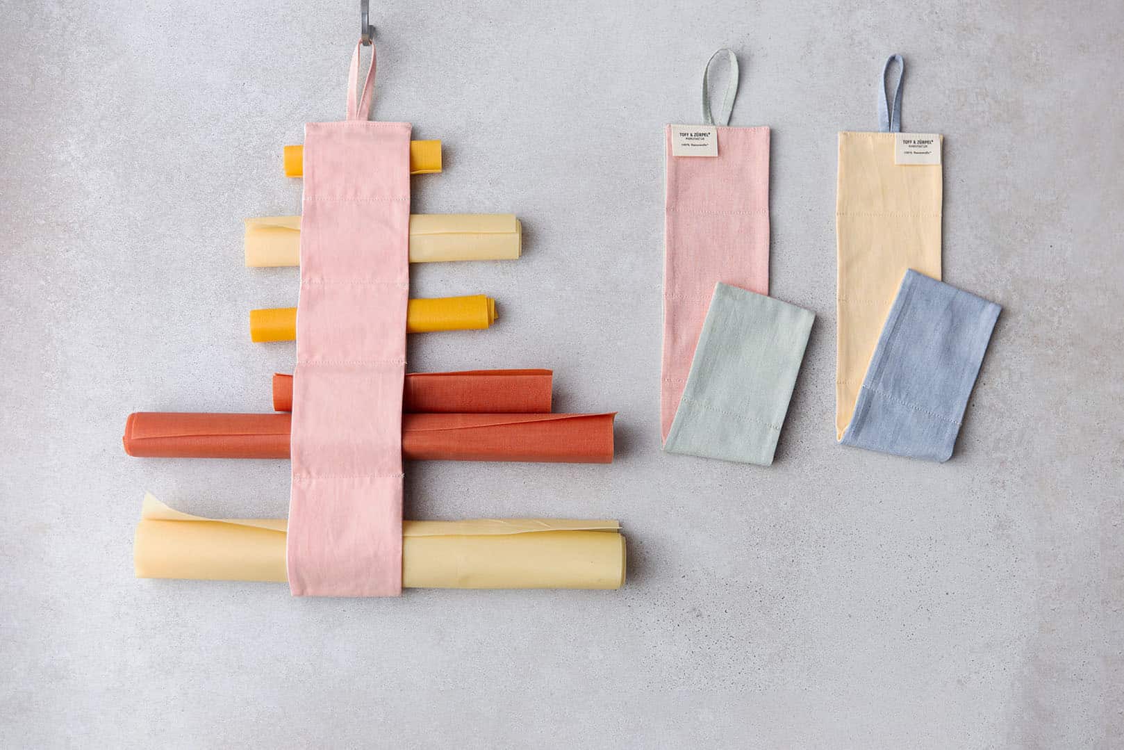 Tuchhalter für Bienenwachstücher Orange und Grün