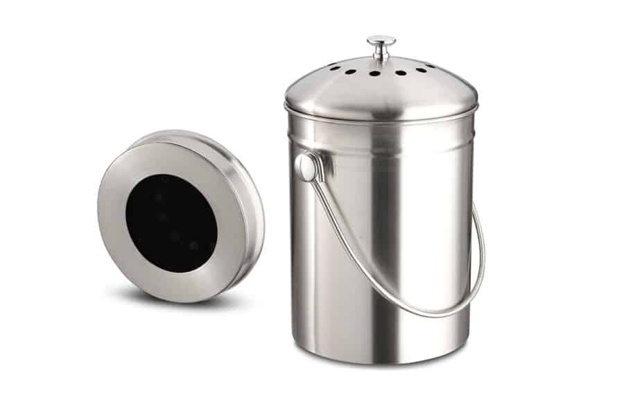 Organic waste bin stainless steel with carbon filter